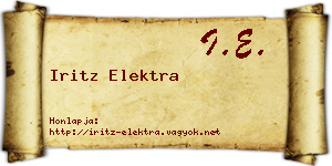 Iritz Elektra névjegykártya